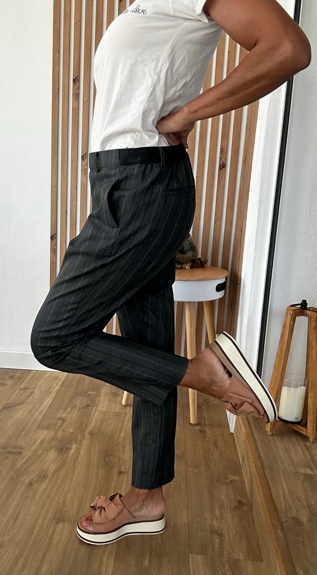 Uniqlo Women's Striped Tailored Trousers Size L – photo 4